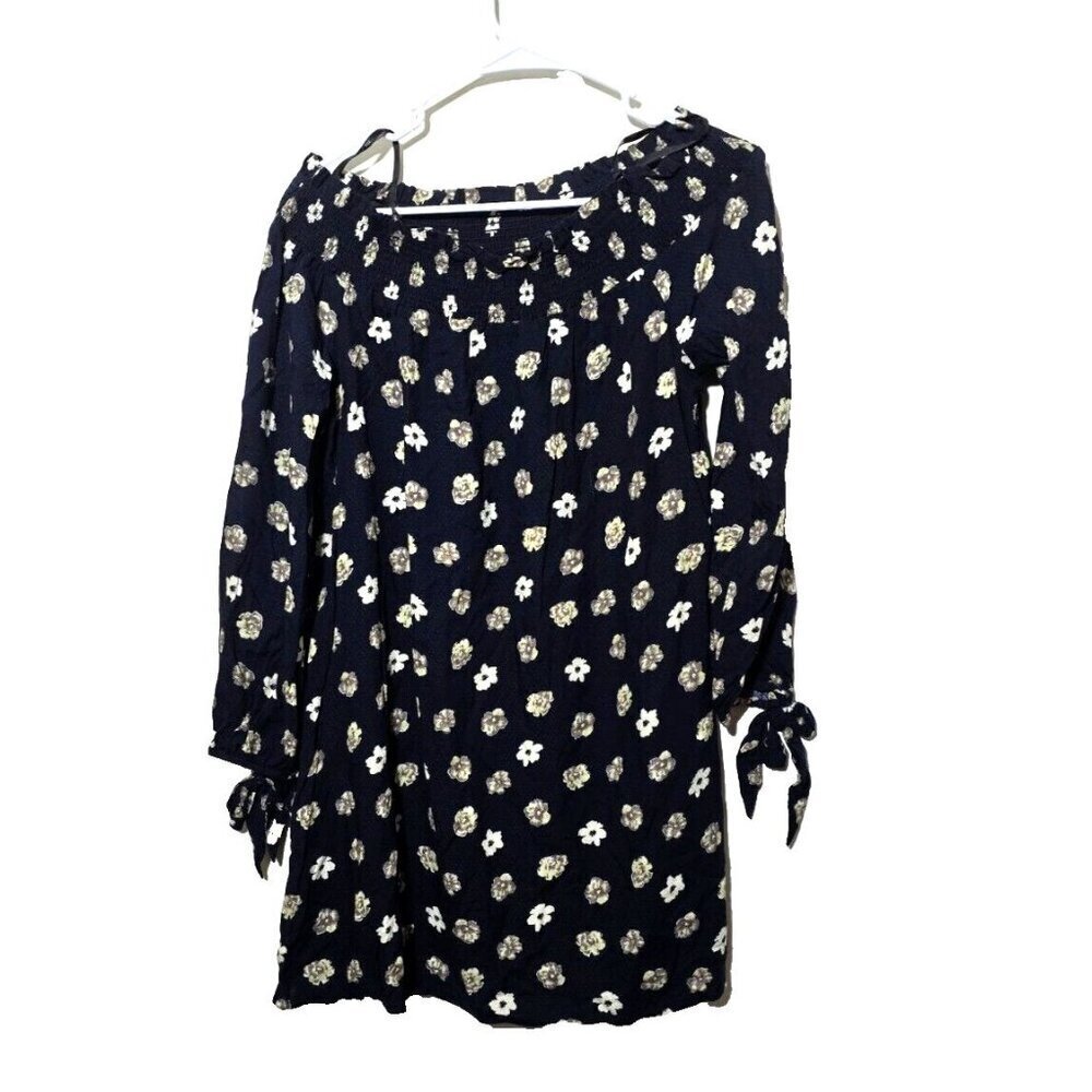 Blue Pepper Blouse Sz M Smocked Floral Bloomcore Cottagecore Long Sleeve Shift